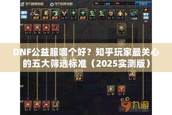 DNF公益服哪个好？知乎玩家最关心的五大筛选标准（2025实测版）