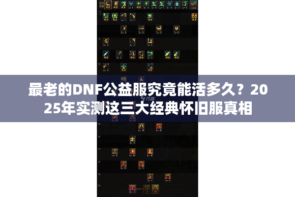 最老的DNF公益服究竟能活多久？2025年实测这三大经典怀旧服真相