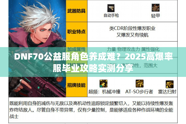 DNF70公益服角色养成难？2025高爆率服毕业攻略实测分享