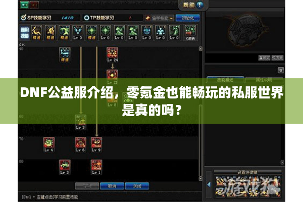 DNF公益服介绍，零氪金也能畅玩的私服世界是真的吗？