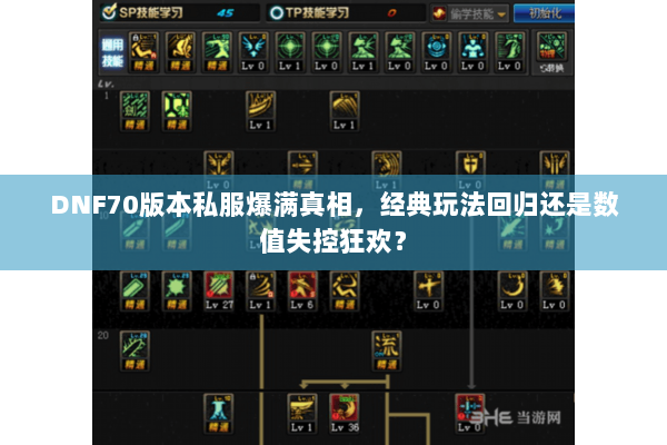 DNF70版本私服爆满真相，经典玩法回归还是数值失控狂欢？