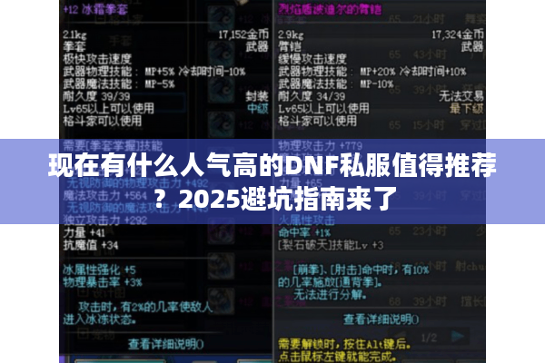现在有什么人气高的DNF私服值得推荐？2025避坑指南来了
